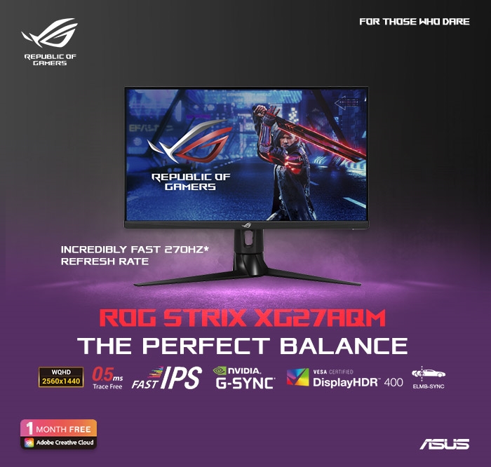 ROG Strix XG27AQM HDR Gaming Monitor - Learn More